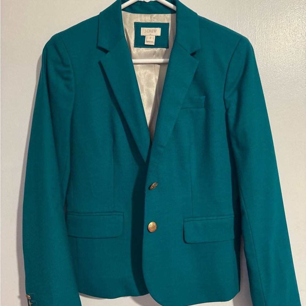 J.Crew Teal Blazer with Gold Buttons